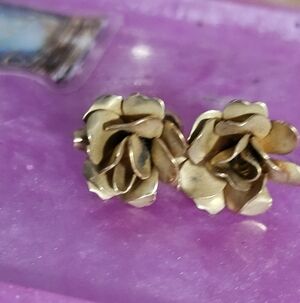 Gold Stamped Vintage Earrings